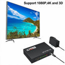 1 IN 4 OUT 4K 3D 1080P Full HD HDMI Splitter Amplifier Duplicator 1X4 Hub DVD - Tavice