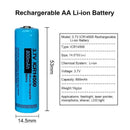[1 Pack] 14500 3.7V 800mAh AA Li - ion Button Top Rechargeable Batteries | High - Performance Cells for Flashlights & LED Devices (Copy) (Copy) - Tavice