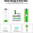 [1 Pack] USB AAA Lithium ion Rechargeable Battery, 1.5V 750mWh Rechargeable AAA Battery - Tavice