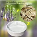 10 Pack | 3 Compartment Compostable 10 inch Heavy-Duty Plate Eco-Friendly Disposable - Tavice