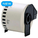 10 ROLLS Compatible Brother DK-22205 Continuous Length White Paper Labels | 62mm x 30.4m - Tavice