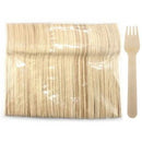100 Pack | Eco Friendly Wooden Cutlery Fork Natural - Tavice