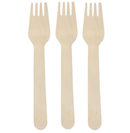 100 Pack | Eco Friendly Wooden Cutlery Fork Natural - Tavice