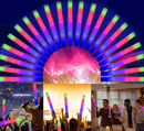 [100 Pack] NEW *2025* Bright LED Foam Sticks RGB Thunder Wand Glow Sticks Flashing Light Rave Party - Tavice