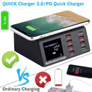100W 8 Ports Multi USB Charger Quick Charge Fast Wireless Charging Station HUB - Tavice