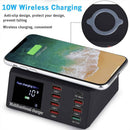 100W 8 Ports Multi USB Charger Quick Charge Fast Wireless Charging Station HUB - Tavice