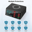 100W 8 Ports Multi USB Charger Quick Charge Fast Wireless Charging Station HUB - Tavice