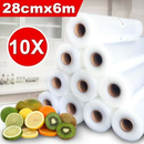 10×Vacuum Food Sealer Rolls Saver Bag Seal Storage Commercial Heat Grade 6MX28cm - Tavice
