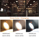 10W LED Downlight CCT Dimmable Recessed Ceiling Light 3000K/4000K/5000K Adjustable 90mm Cutout Round Spotlights - Tavice