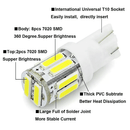 10x T10 W5W LED Car Bulbs – 7020 10 - SMD Cool White Wedge Lights for Dome, Map, Interior & License Plates (Copy) - Battery Mate