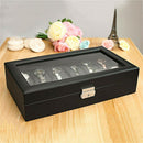 12 Grids Carbon Fiber High-Grade Box Watch Storage Case Display OrganizerGift - Tavice