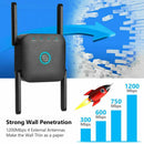 1200Mbps Dual Band Wireless WiFi Extender Repeater Router Range Signal Booster - Tavice