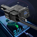 120W 4 - in - 1 Retractable Car Charger – Fast USB - C & iPhone Charging Adapter with Voltage Display - Tavice