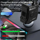 120W 4 - in - 1 Retractable Car Charger – Fast USB - C & iPhone Charging Adapter with Voltage Display - Tavice