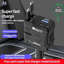 120W 4 - in - 1 Retractable Car Charger – Fast USB - C & iPhone Charging Adapter with Voltage Display - Tavice