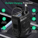 120W 4 - in - 1 Retractable Car Charger – Fast USB - C & iPhone Charging Adapter with Voltage Display - Tavice