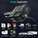 120W 4 - in - 1 Retractable Car Charger – Fast USB - C & iPhone Charging Adapter with Voltage Display - Battery Mate