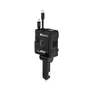 120W 4 - in - 1 Retractable Car Charger – Fast USB - C & iPhone Charging Adapter with Voltage Display - Tavice