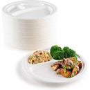 125 Pack | 3 Compartment Plates Heavy Duty & Biodegradable - Tavice