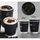 12oz (Medium) 1000pcs Disposable Coffee Cups Bulk Takeaway Paper Triple Wall Take Away - Tavice