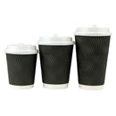 12oz (Medium) 200pcs Disposable Coffee Cups Bulk Takeaway Paper Triple Wall Take Away - Tavice