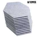 12PCS Hexagon Acoustic Foam Panels Sound Absorbing Wall Proof Noises Tiles I2M9 - Tavice