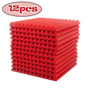12Pcs Sound-absorbing Foam Wall Home Scene Layout Indoor Sound-absorbing Cotton | Red - Battery Mate