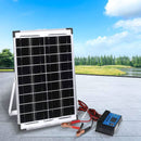 12V 10W Solar Panel Kit Mono Caravan Folding Camping Charging Controller Kits - Tavice
