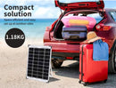 12V 10W Solar Panel Kit Mono Caravan Folding Camping Charging Controller Kits - Tavice