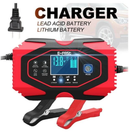 12V 24V Car Battery Charger Lead-acid AGM GEL-Lithium LiFePO4 Battery Repair Use - Tavice