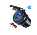 12V Car Cigarette Lighter Socket Dual QC3.0 USB Ports Fast Charger Power Adapter - Tavice