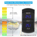 12V Volt meter Dual Battery Monitor LED Digital Car Boat Voltage Marine Gauge AU - Battery Mate