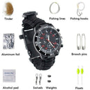 16 in 1 Camping Hiking Gear Survival Watch Compass Flint Fire Thermometer - Tavice