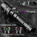 180000LM L2 LED Tactical Flashlight USB Rechargeable Camping Hunting Torch - Tavice