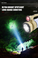 TAVICE Solar Rechargeable Camping Lantern, Portable Outdoor with 9 Modes, Waterproof for Camping, Hiking, 100° Rotating, USB Charging, Spotlight, Floodlight & Ambient Light