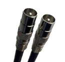 1M | TV Antenna Cable PAL Male to Male Aerial Flylead Coax RG6 Quad shield Black - Tavice