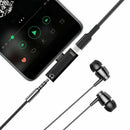 2 in 1 USB Type C to 3.5 mm Charger Headphone Audio Jack USB C Adapter Connector - Tavice