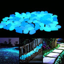 2 Pack Blue Pebbles Stone Glow in the Dark Rock Fish Tank Stones Garden Road Dec - Tavice