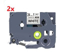 2 Pack Brother TZe-251 Compatible 24mm Black Text on White Laminated Tape - 8 meters - Tavice