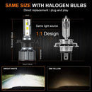 [2 Pack] H4 9003 HB2 LED Headlight Bulbs, 500% Brighter 6500K Xenon White High and Low Beam, Plug and Play for Hi/Lo Fog Lights Bulbs Replacement - Tavice
