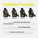 [2 Pack] Hairline Powder Instantly Conceals Hair Loss – Root Touch Up Hair Powder | Gray Hair Cover Up for Women & Men | Root Cover Up | Hair Fibers for Thinning Hair | Stain - Proof 48 Hours (Light Brown) - Battery Mate