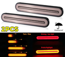 2 Pack | Halo Neon LED Tail Lights Trailer Truck Flowing Turn Signal Rear Stop Brake - Tavice