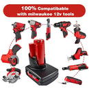 [2 Pack] Milwaukee M12 12V Compatible Battery | 6.0Ah High Capacity - Tavice