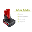 [2 Pack] Milwaukee M12 12V Compatible Battery | 6.0Ah High Capacity - Tavice