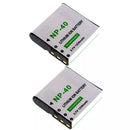 2 - Pack Replacement Digital Camera Battery for CASIO NP - 40 NP - 40DBA NP - 40DCA - Tavice