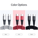[2 Pack] USB Type C to USB-C Cable Charge PD Quick Charging Data Fast Charger Samsung - Battery Mate