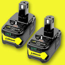 2 x Ryobi 18V Compatible Battery 6.0Ah P108 P104 ONE+ Plus BPL - 1815 - Battery Mate