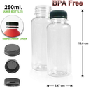200 Pack | 250ml Clear Bottles Round PET With Black Lids Tamper Evident - Tavice