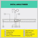 200mm Digital Angle Finder Ruler Protractor Measure Meter Stainless Steel 0-360° - Tavice