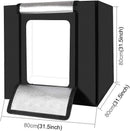 2023 LARGE 80cm Photography Studio Portable LED Light Tent Photo Box + Backdrops - Tavice